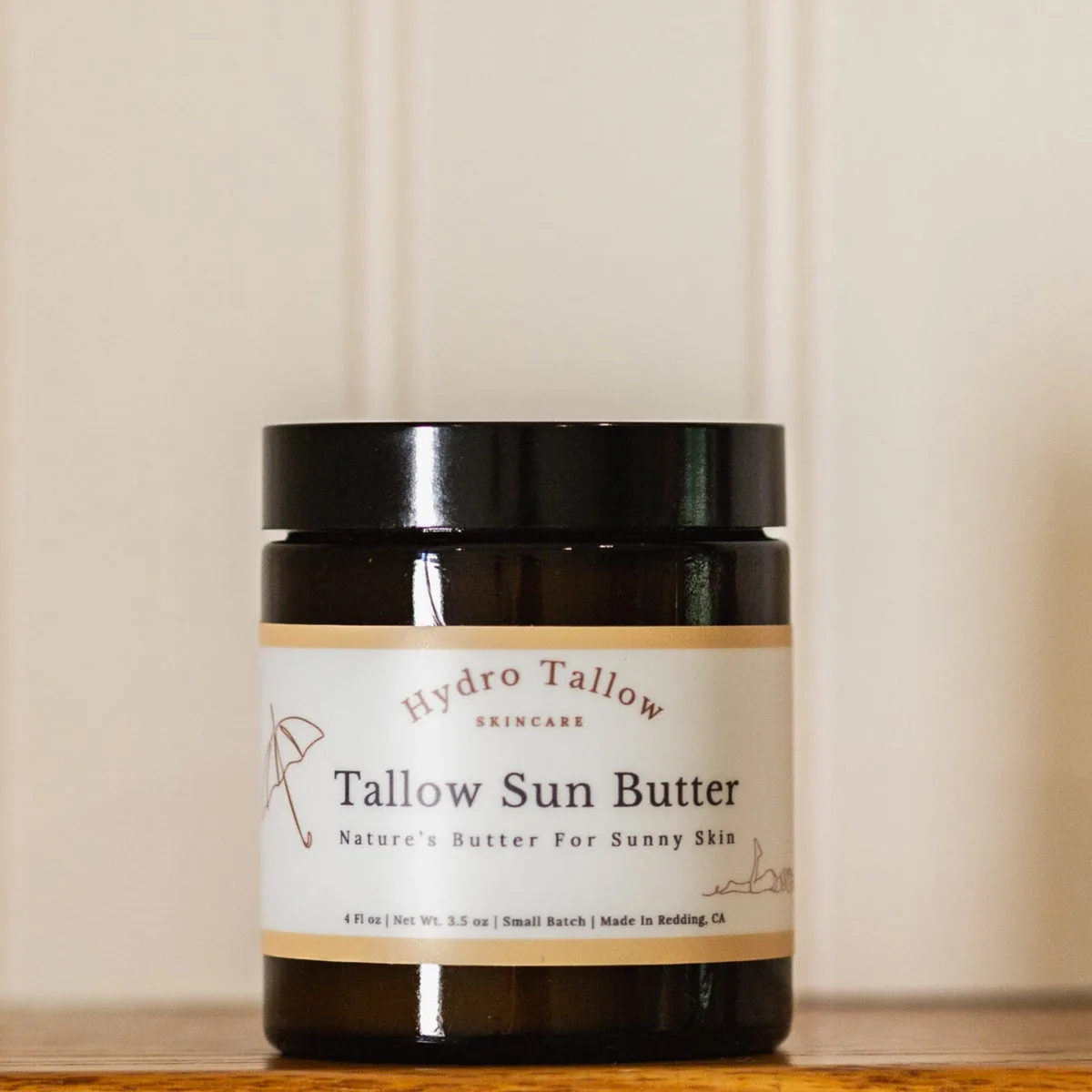 Jar of HydroTallow tallow sun butter